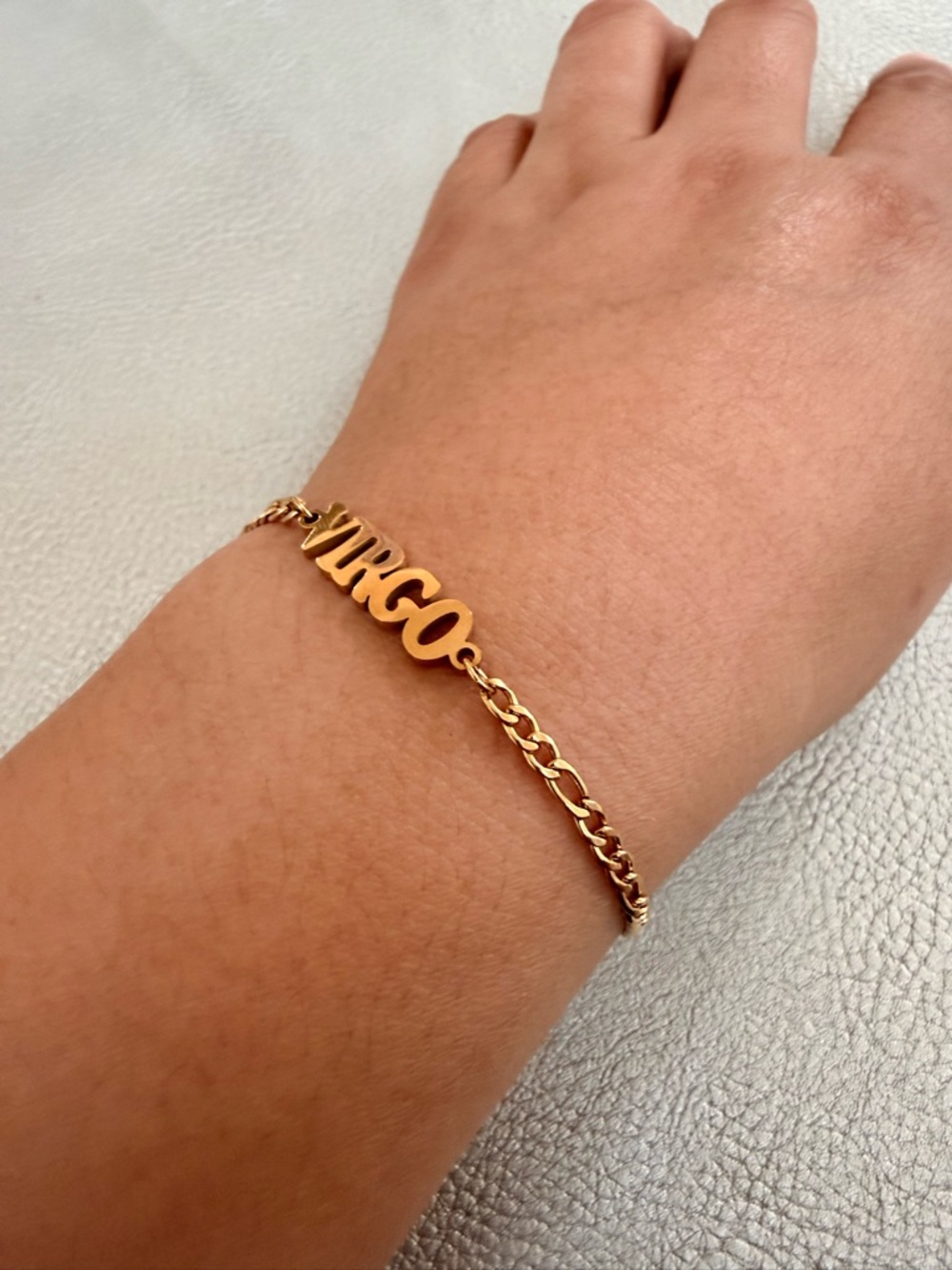 Virgo Gold Zodiac Nameplate Bracelet - Women Jewelry